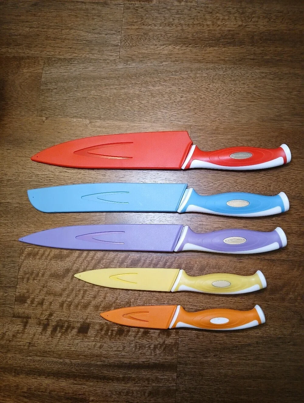 Colorful 10pc Kitchen Knife Set - Red, Blue, Purple, Yellow, Orange